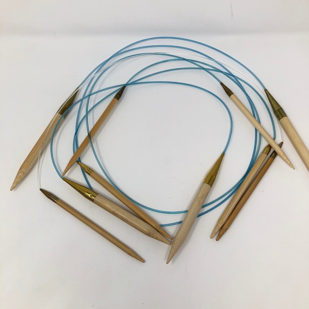Bamboo Circular Knitting Needles US Different SizesAssorted Mixed 4 pc Lot